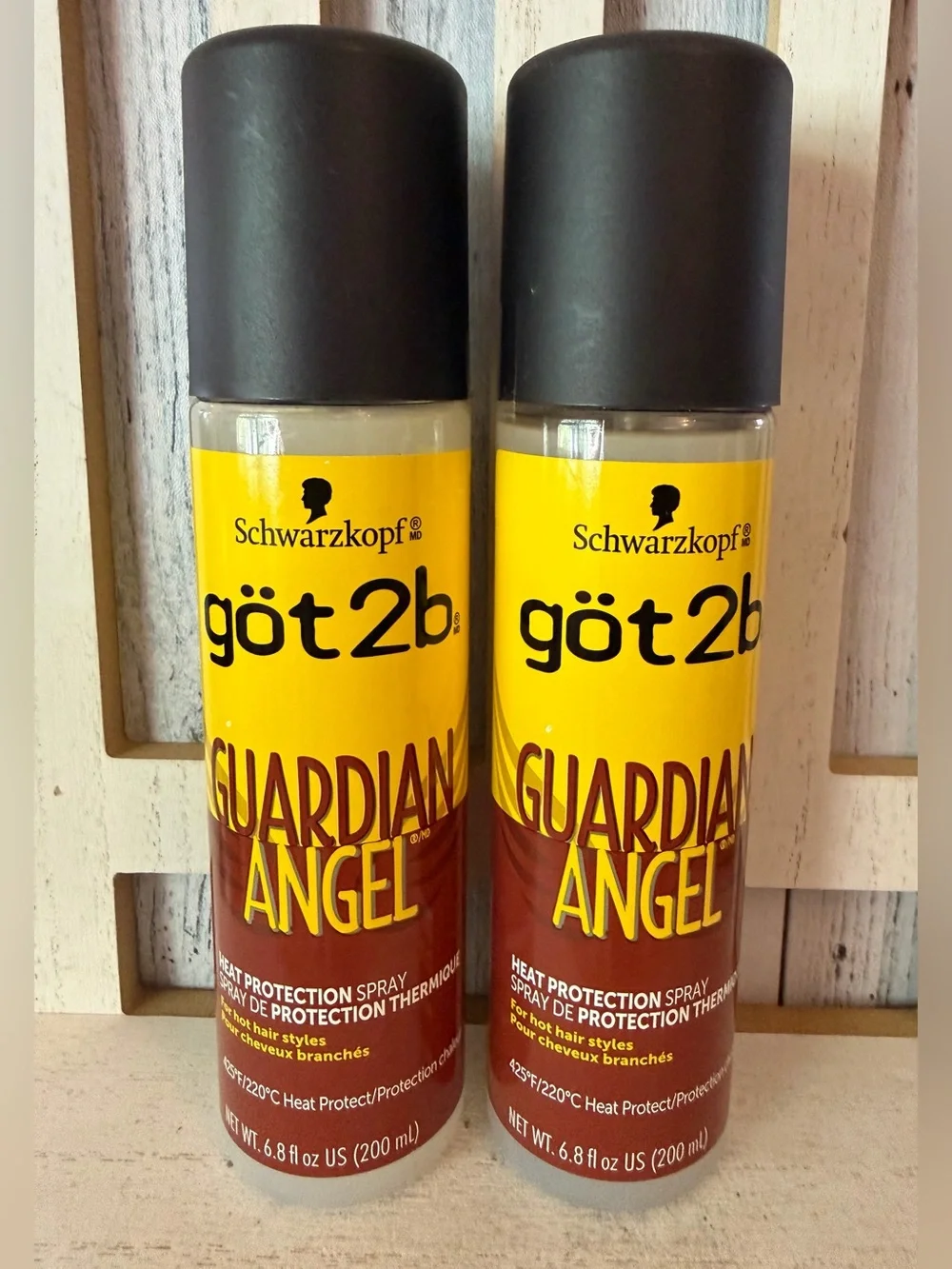 Schwarzkopf Got 2b GUARDIAN ANGEL Heat Protection Spray 425 Degrees Lot X2 Got2b
